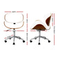 Office Desk Chair Wooden & PU Leather, White
