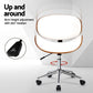 Office Desk Chair Wooden & PU Leather, White