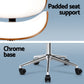 Office Desk Chair Wooden & PU Leather, White