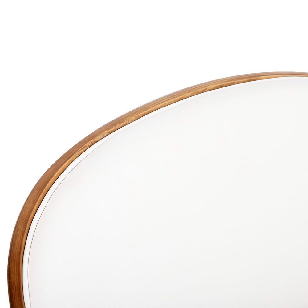 Office Desk Chair Wooden & PU Leather, White
