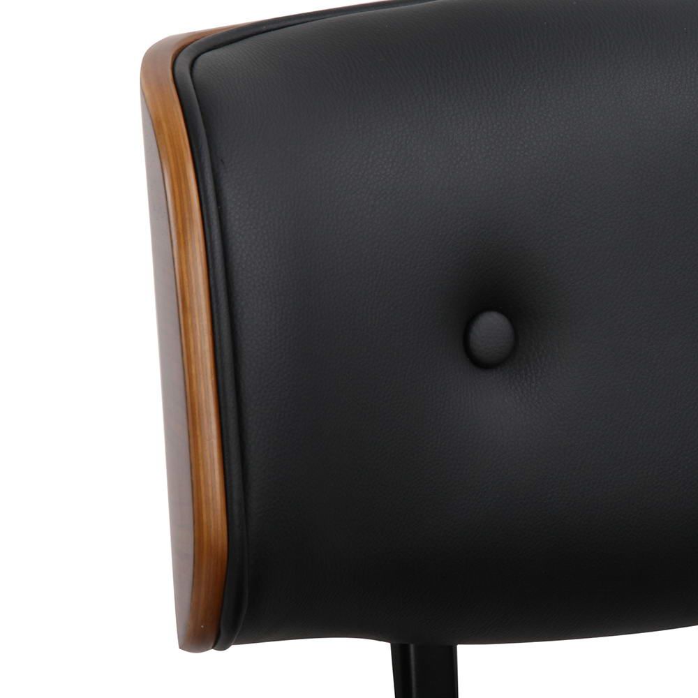 Office Desk Chair Wooden & PU Leather - Black