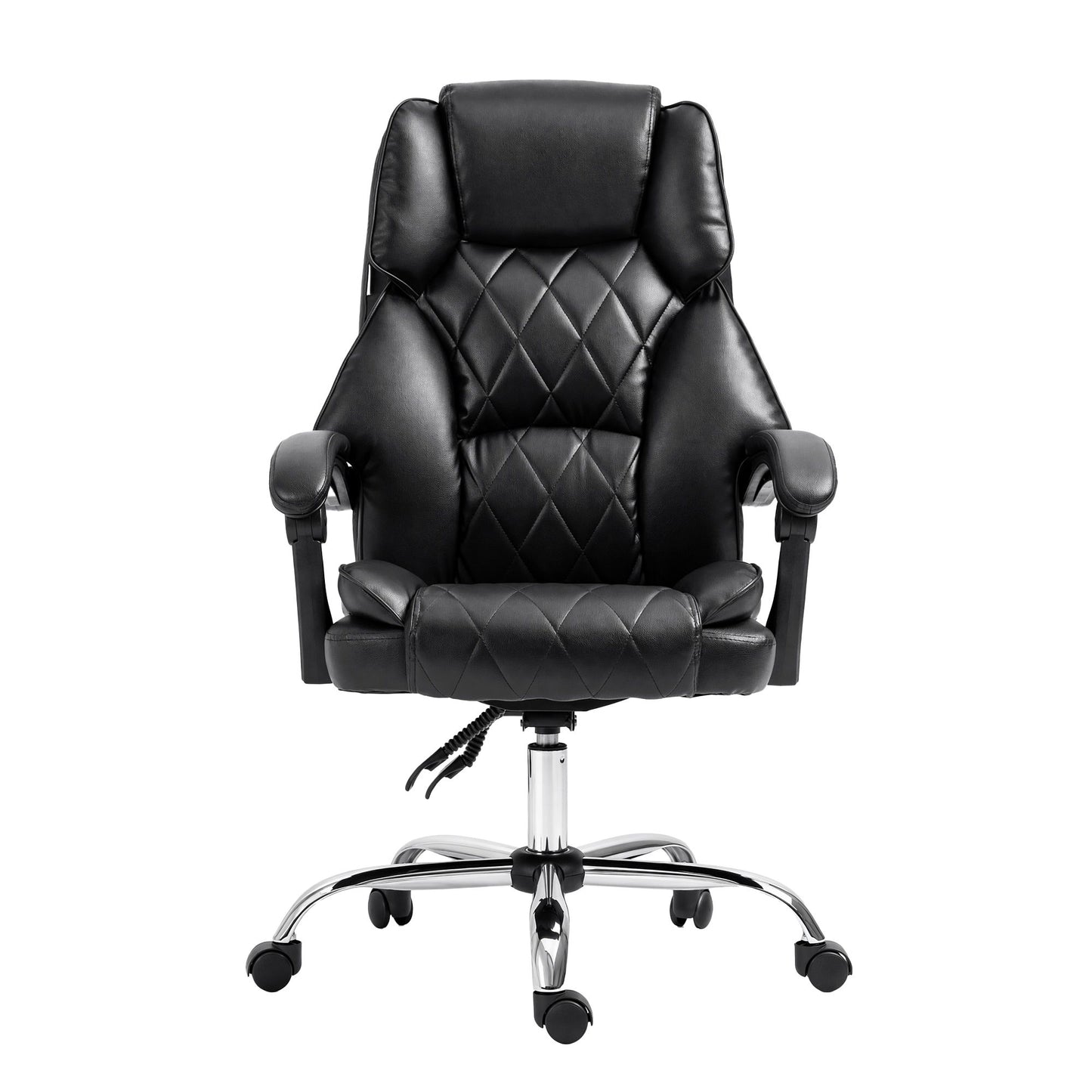Executive Office Chair Leather Gaming Computer Desk Recliner - Black