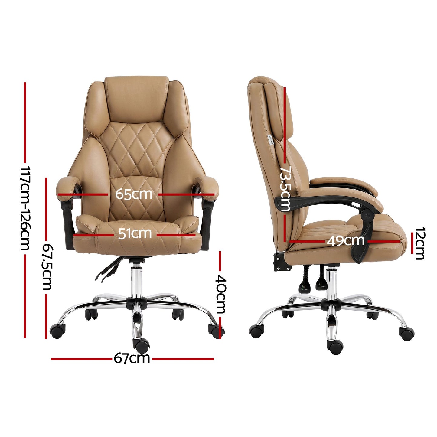 Executive Office Chair Leather Recliner - Espresso