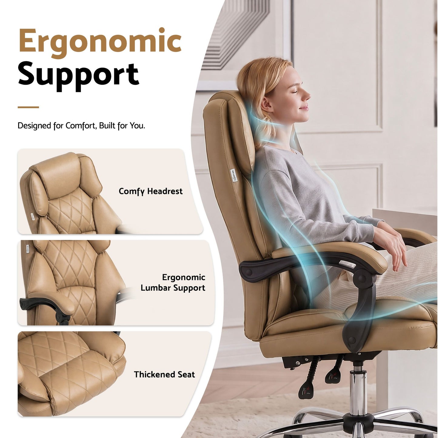 Executive Office Chair Leather Recliner - Espresso