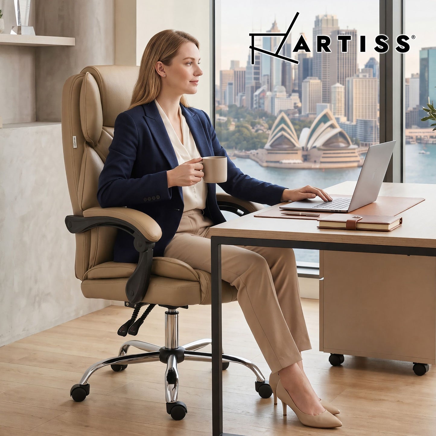 Executive Office Chair Leather Recliner - Espresso