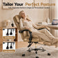 Executive Office Chair Leather with Footrest - Espresso
