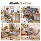 Executive Office Chair Leather with Footrest - Espresso