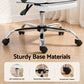 Executive Office Chair Leather with Footrest - White