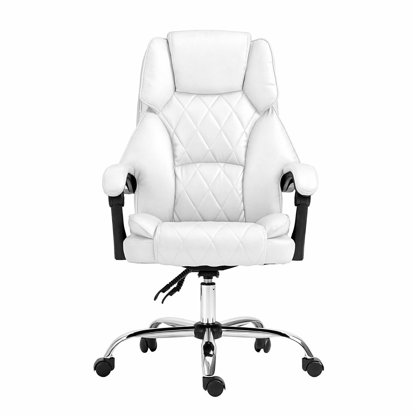 Executive Office Chair Leather Recliner - White