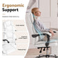 Executive Office Chair Leather Recliner - White