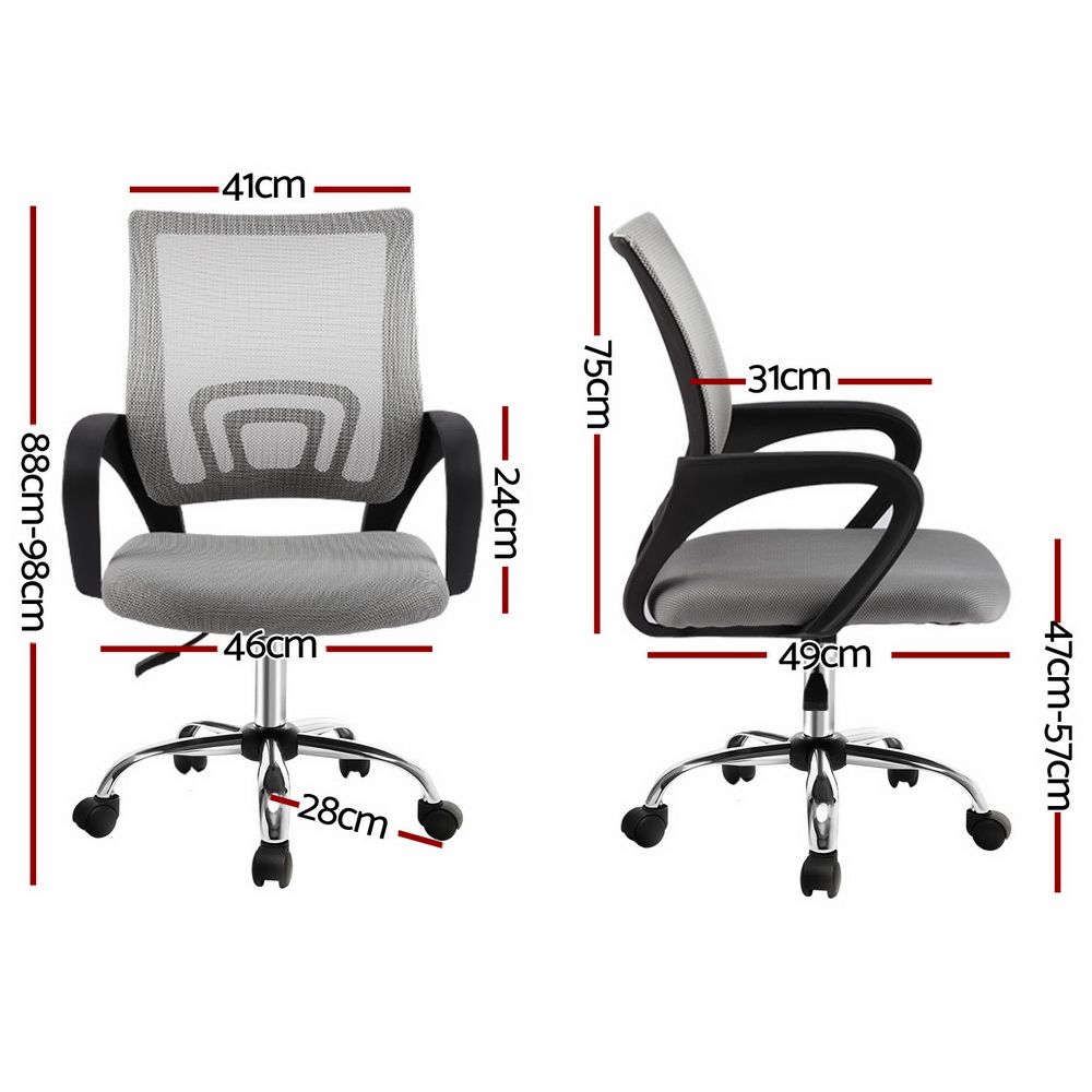 Office Chair Gaming Computer Mesh Executive Mid Back - Grey