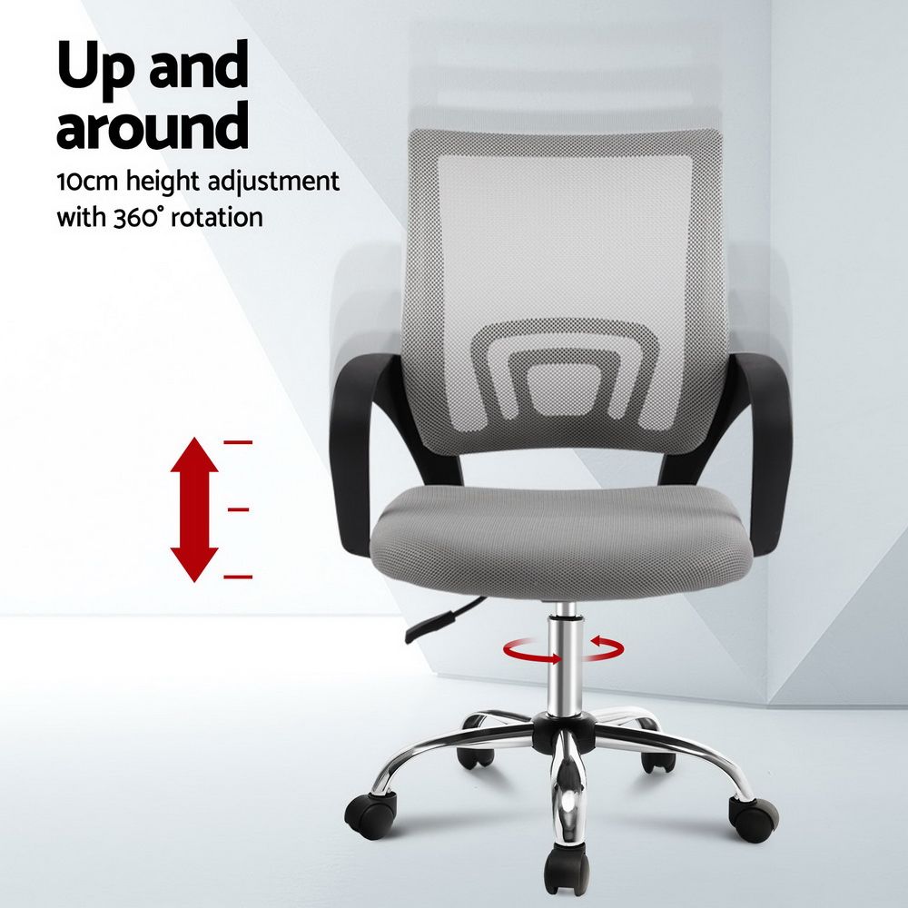 Office Chair Gaming Computer Mesh Executive Mid Back - Grey