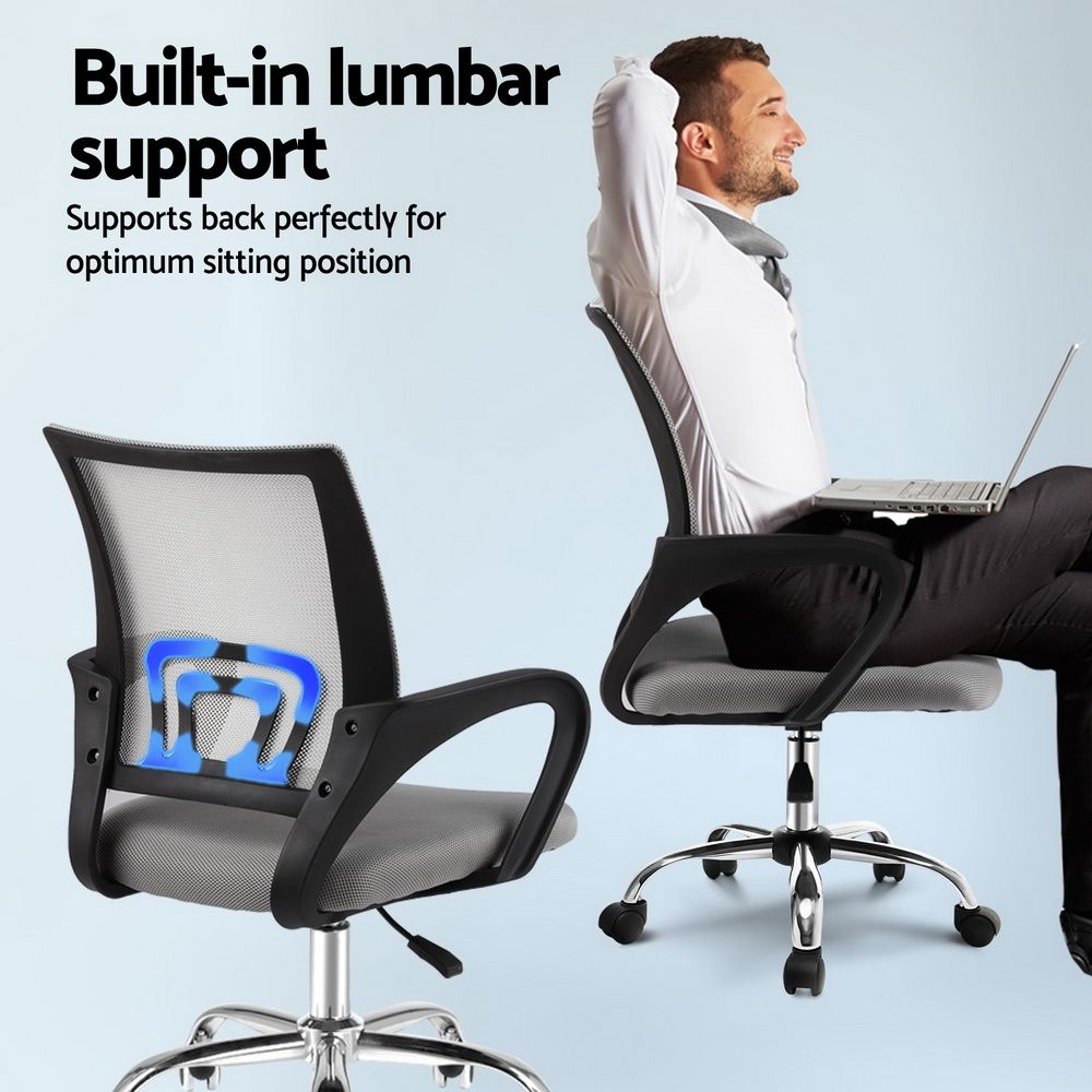 Office Chair Gaming Computer Mesh Executive Mid Back - Grey