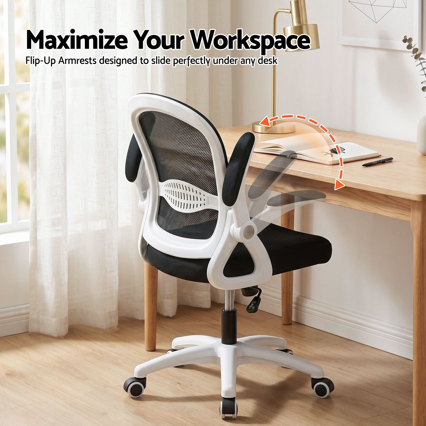 Office Chair Mesh Computer Desk Work Study Gaming Mid Back - Black