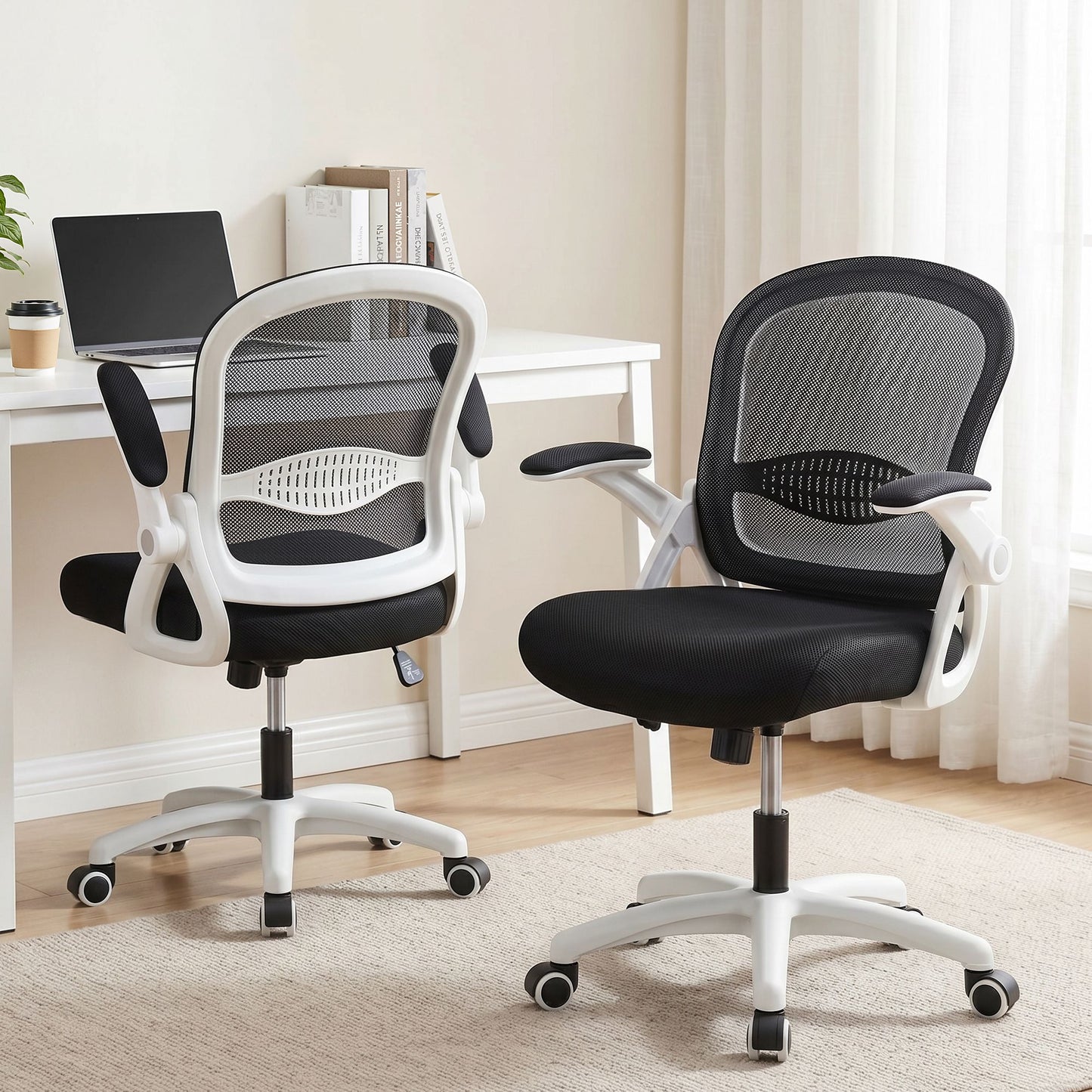 Office Chair Mesh Computer Desk Work Study Gaming Mid Back - Black