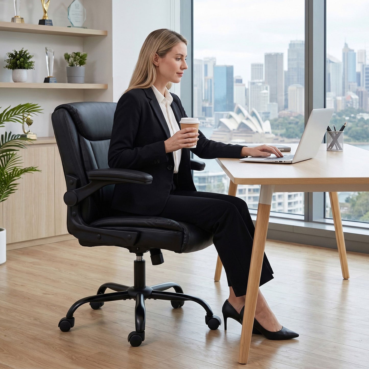 Executive Office Chair Mid Back - Black