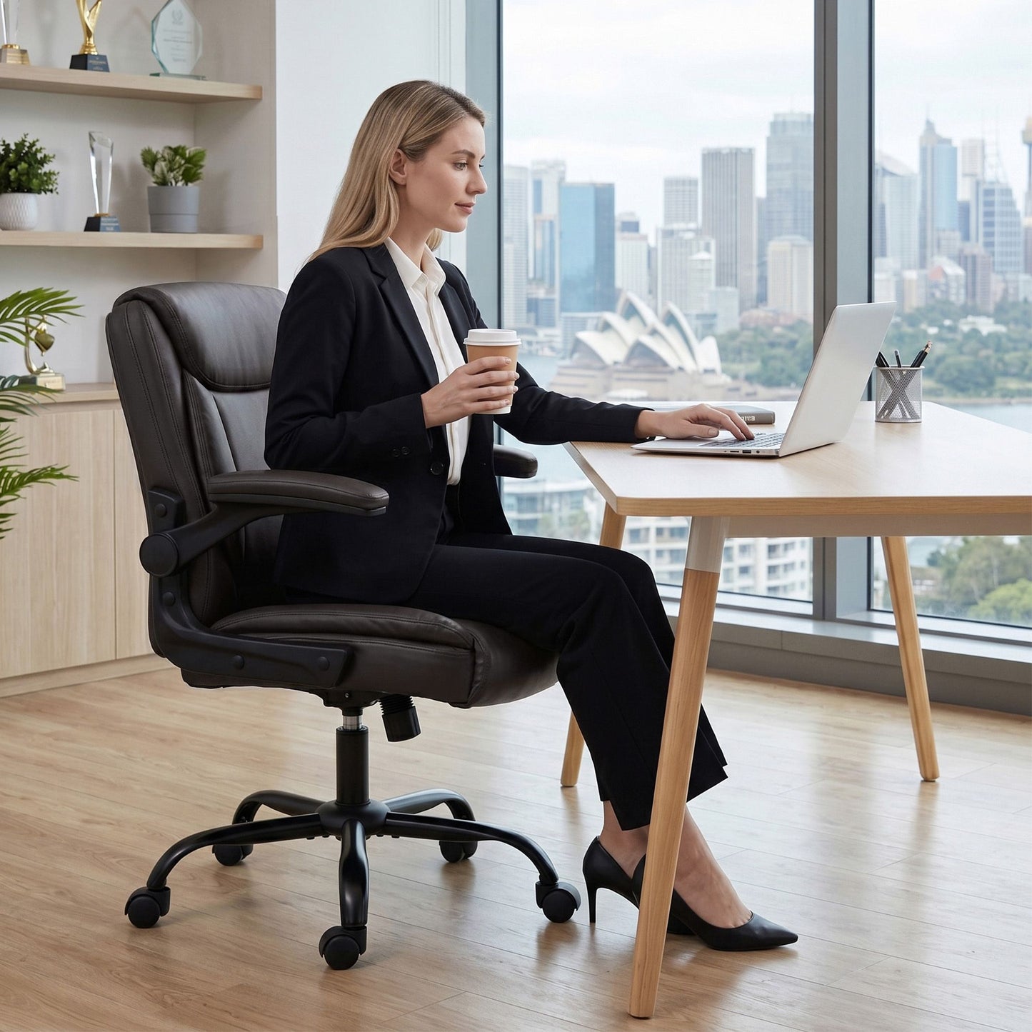 Executive Office Chair Mid Back - Brown