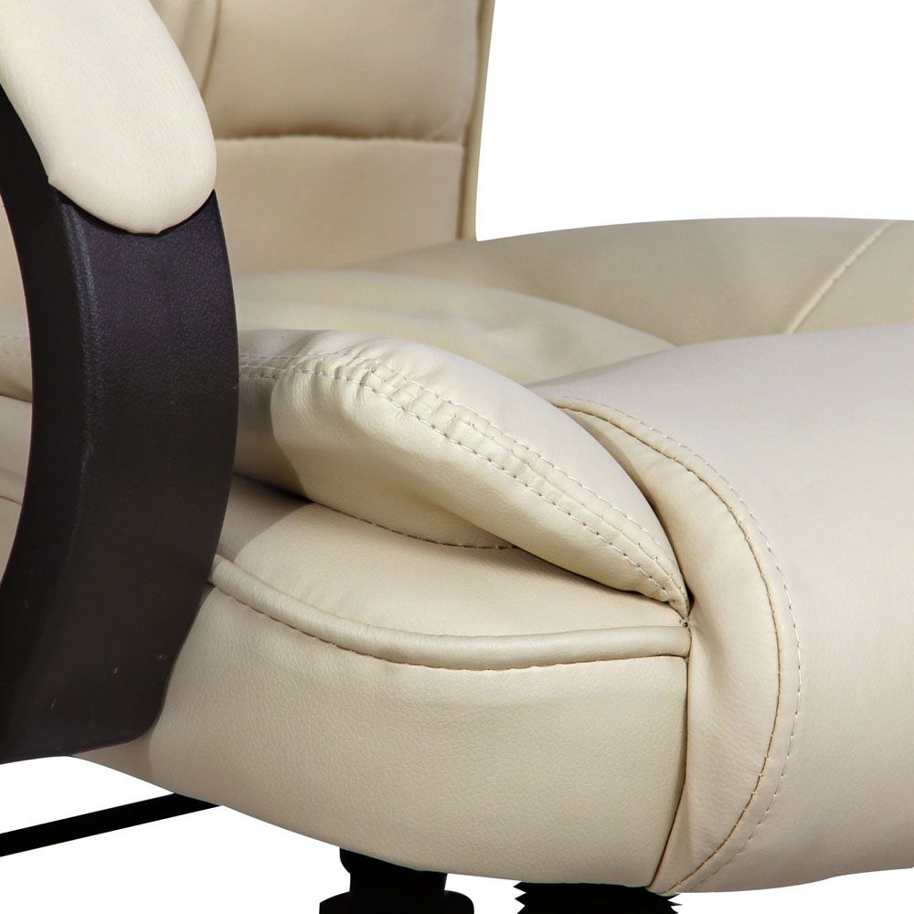 Gaming Office Chair Executive Computer Chairs PU Leather Seat - Beige