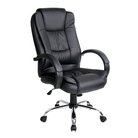 Gaming Office Chair Executive Computer Chairs PU Leather Seating - Black