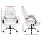 Office Gaming Chair Computer Executive PU Leather Seating - White
