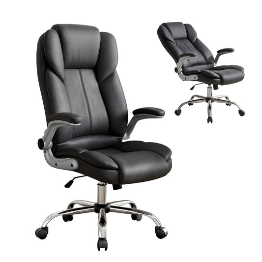 Executive Office Desk Chair PU Leather - Black