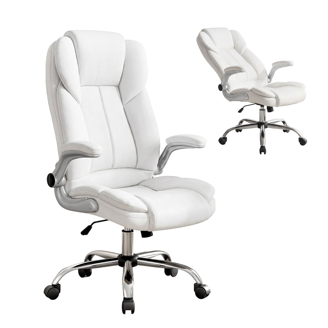 PU Leather Executive Office Desk Chair - White