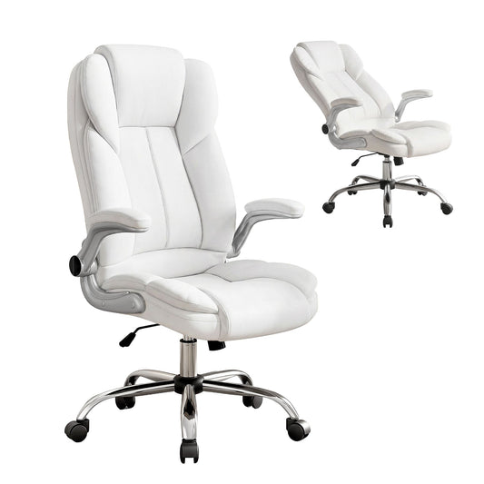 PU Leather Executive Office Desk Chair - White