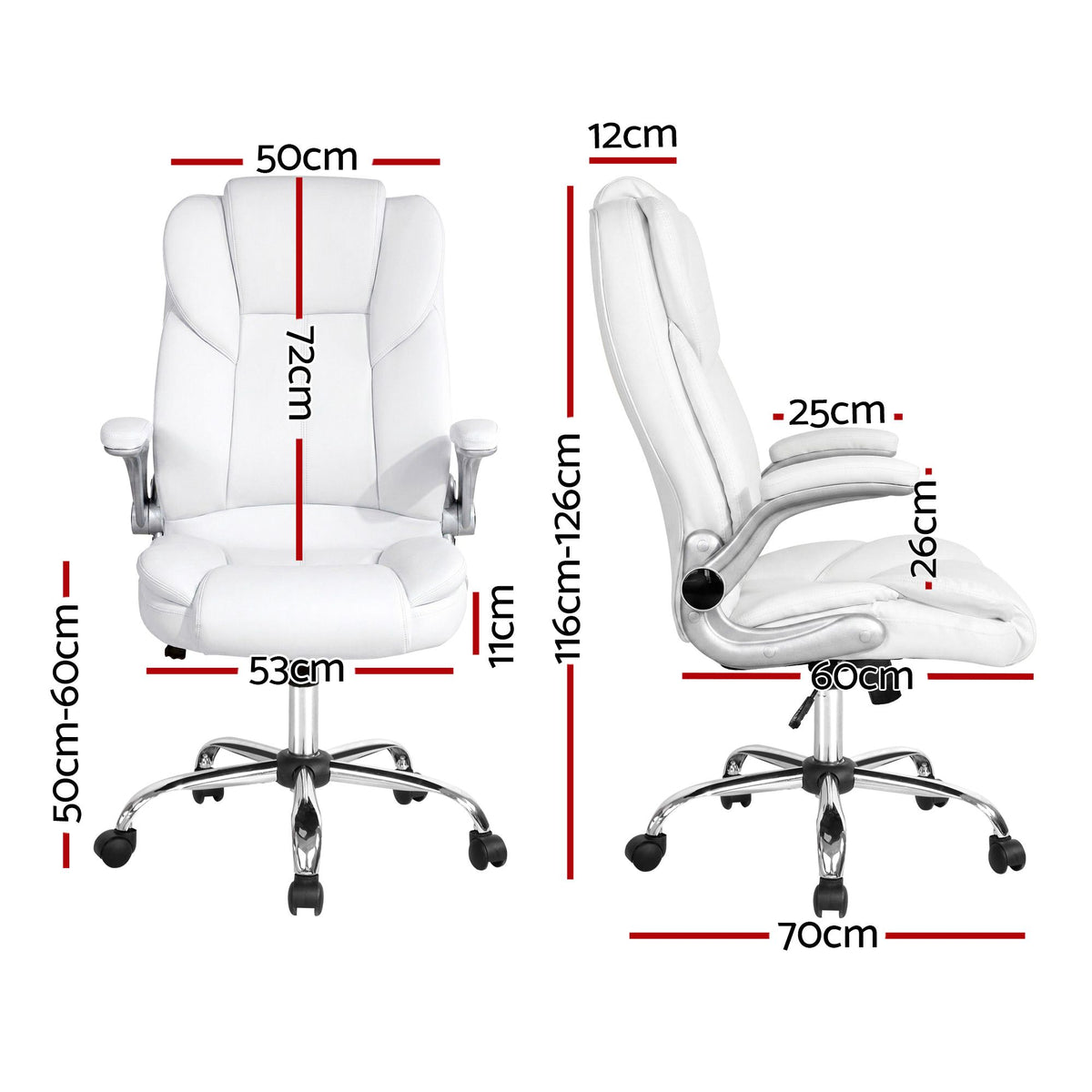 PU Leather Executive Office Desk Chair - White