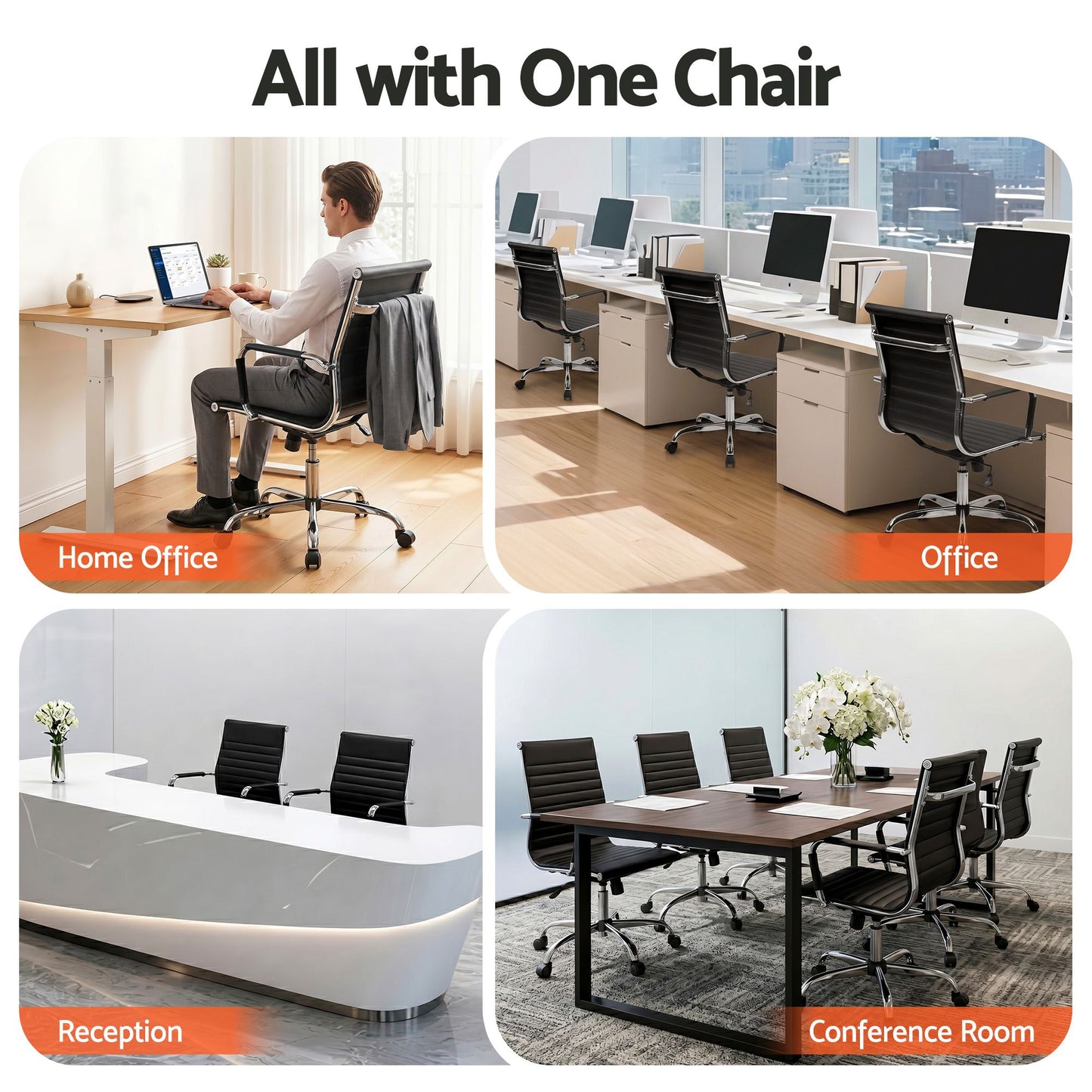 Chair Eamon Mid Back Black Gaming Office