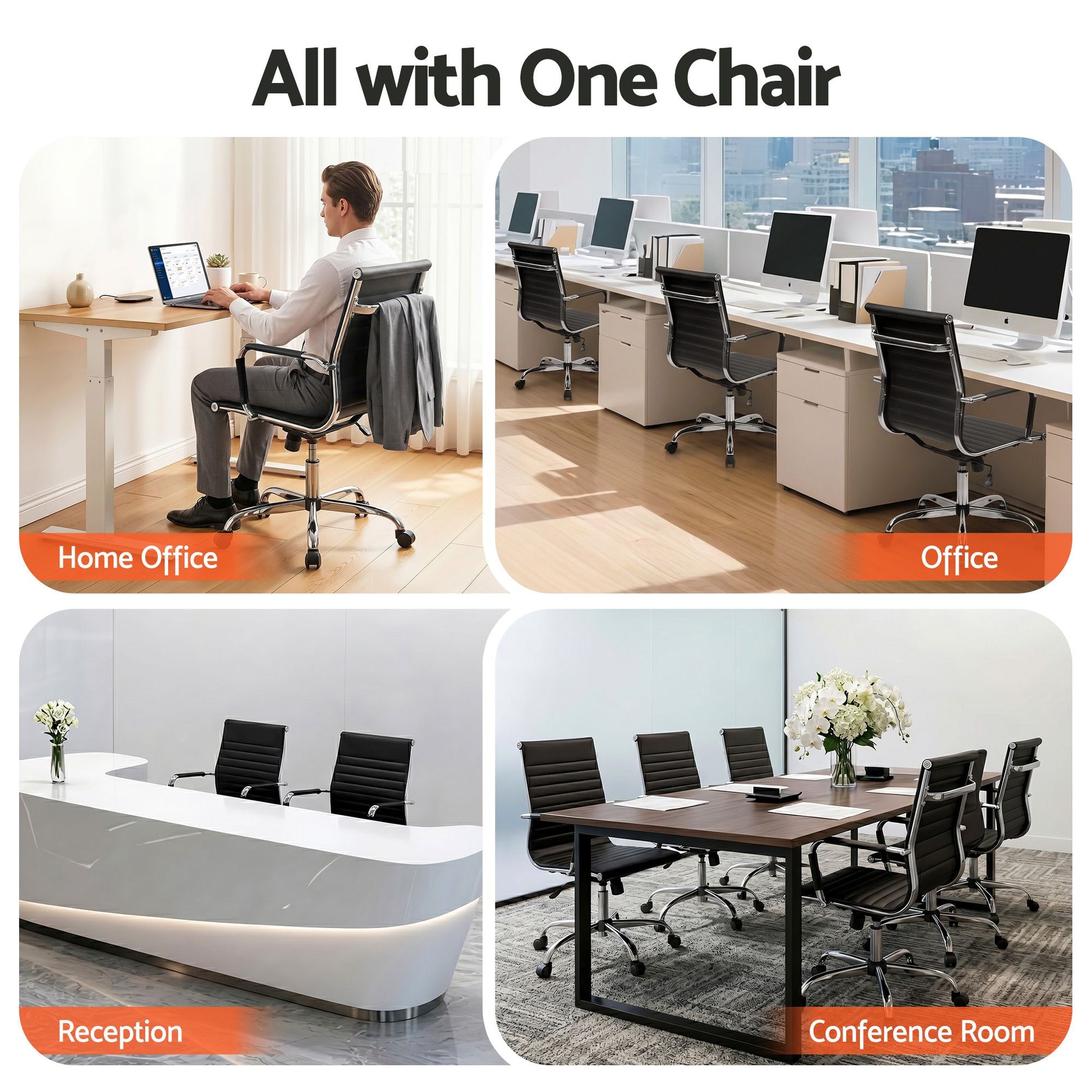 Chair Eamon Mid Back Black Gaming Office