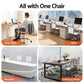 White leather office chair for desk and study spaces