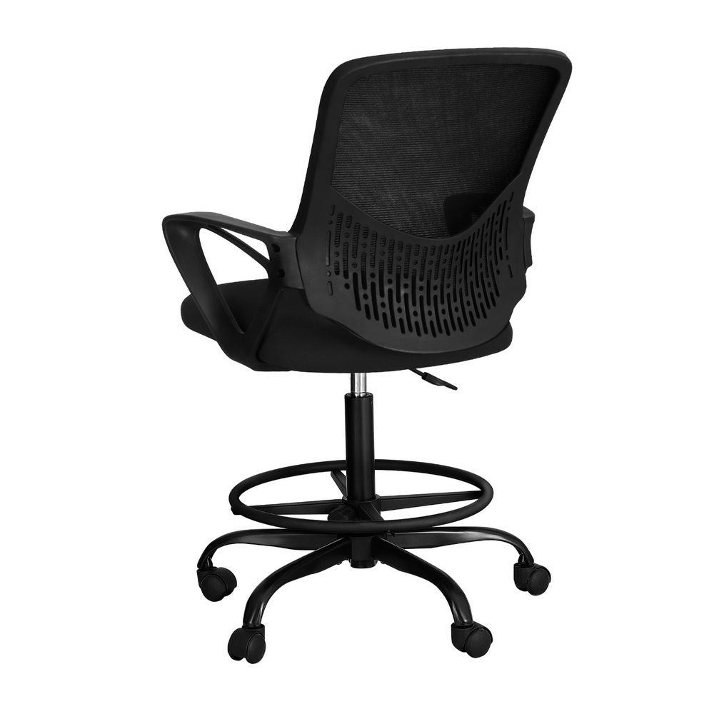 Office Chair Drafting Stool Computer Standing Desk Mesh - Black