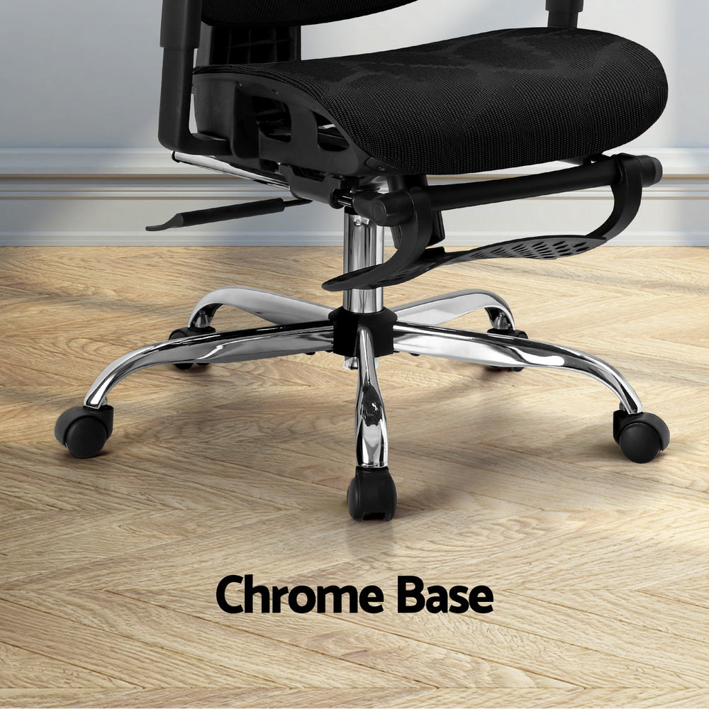 Ergonomic Office Chair with Footrest - Black