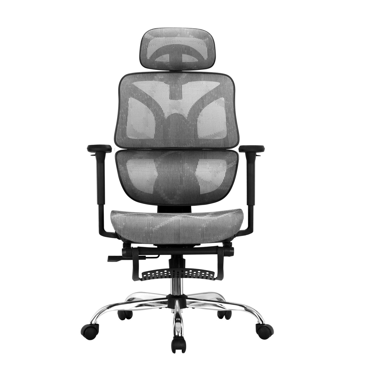 Ergonomic Office Chair with Footrest - Grey