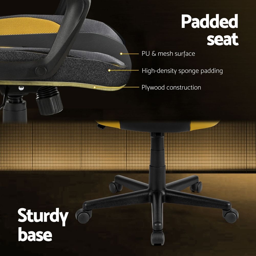 Gaming Office Chair Computer Executive Racing Chair High Back - Yellow