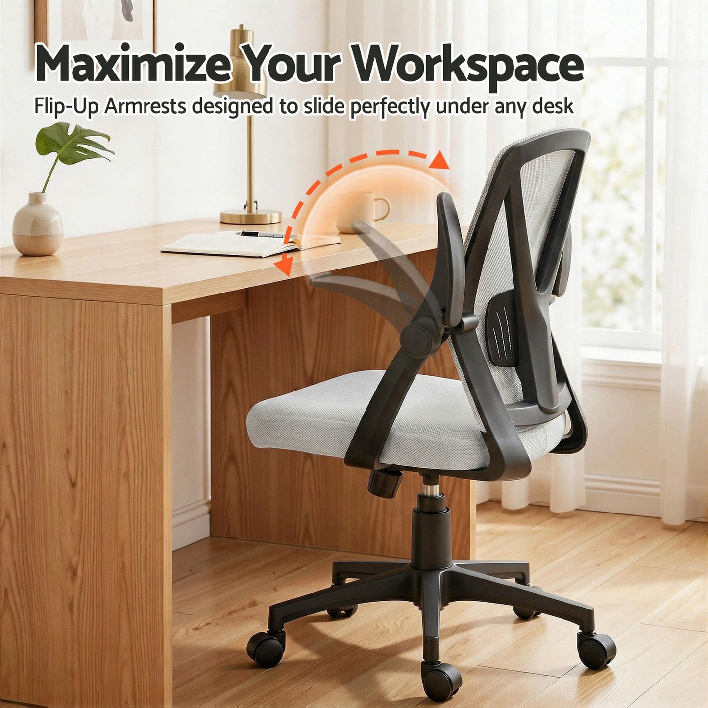 Office Chair Gaming Executive Computer Chair Study Mesh Seat Tilt - Grey
