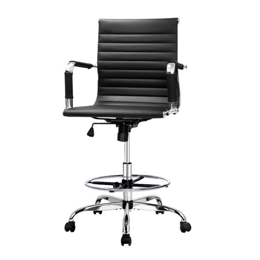 Office Chair Veer Drafting Stool Mesh Chairs Armrest Standing Desk Black