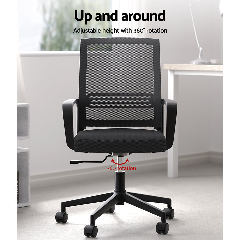 Mesh Office Chair Computer Gaming Desk Chairs Work Study Mid Back Black