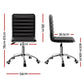 Office Chair Computer Desk Gaming Chair PU Leather Low Back - Black