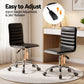 Office Chair Computer Desk Gaming Chair PU Leather Low Back - Black