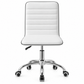Office Chair Computer Desk Gaming Chair PU Leather Low Back - White