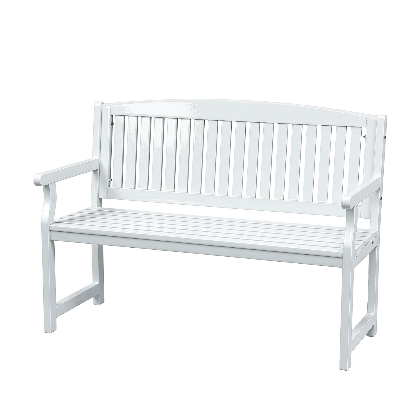 Outdoor Garden Bench Wooden 2-Seater Lounge Chair Patio Furniture - White