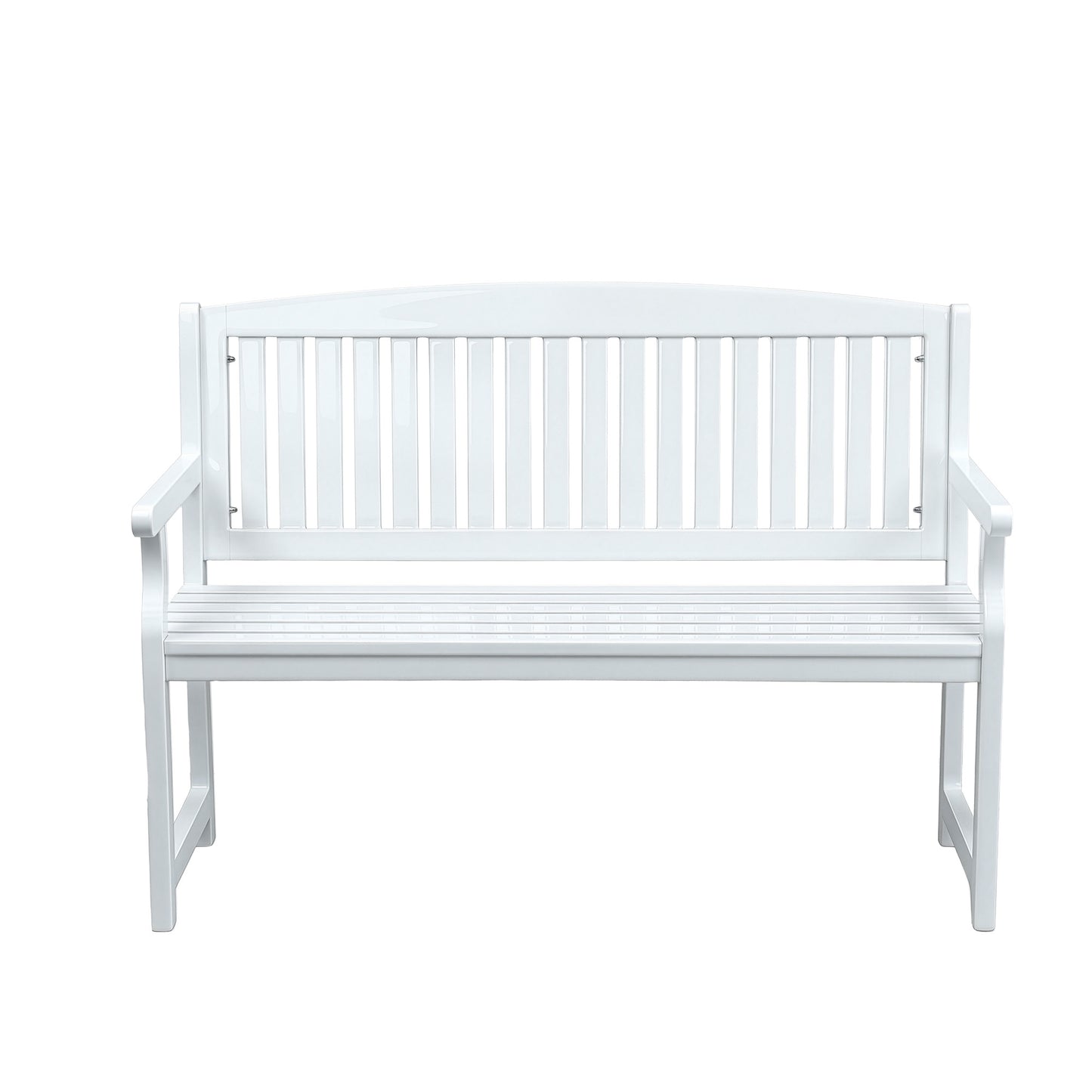 Outdoor Garden Bench Wooden 2-Seater Lounge Chair Patio Furniture - White