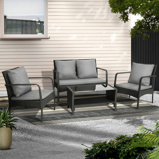 Outdoor Furniture Lounge Table Chairs Garden Patio Wicker Sofa Set