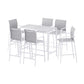 White steel dining chair set