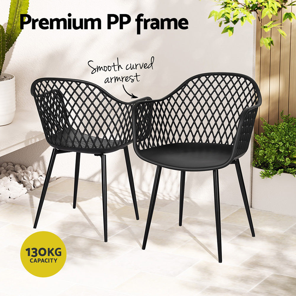Outdoor Dining Chairs Set of 4 PP Lounge Patio