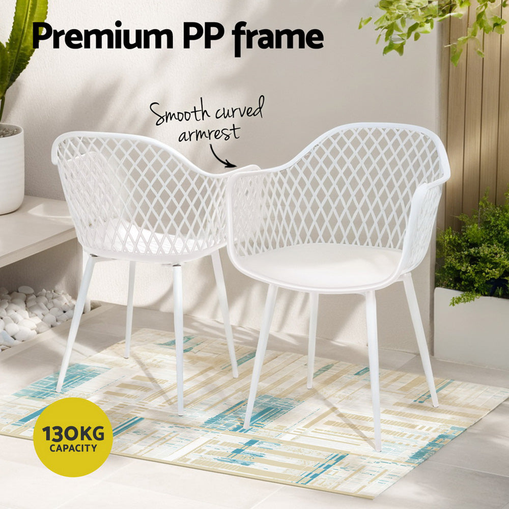 Outdoor Dining Chairs Set 4PC PP Lounge Chair Patio
