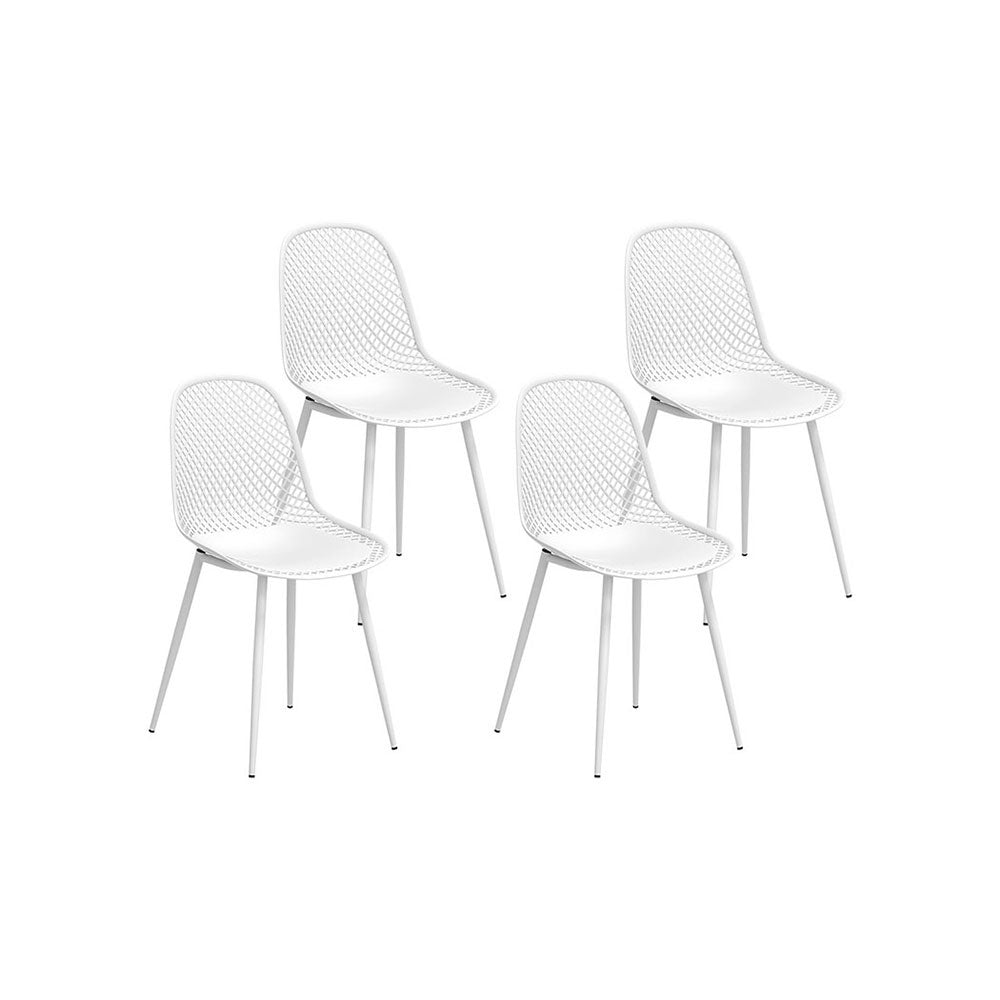 White Outdoor Dining Chairs 4pc Pp Lounge Chair Patio