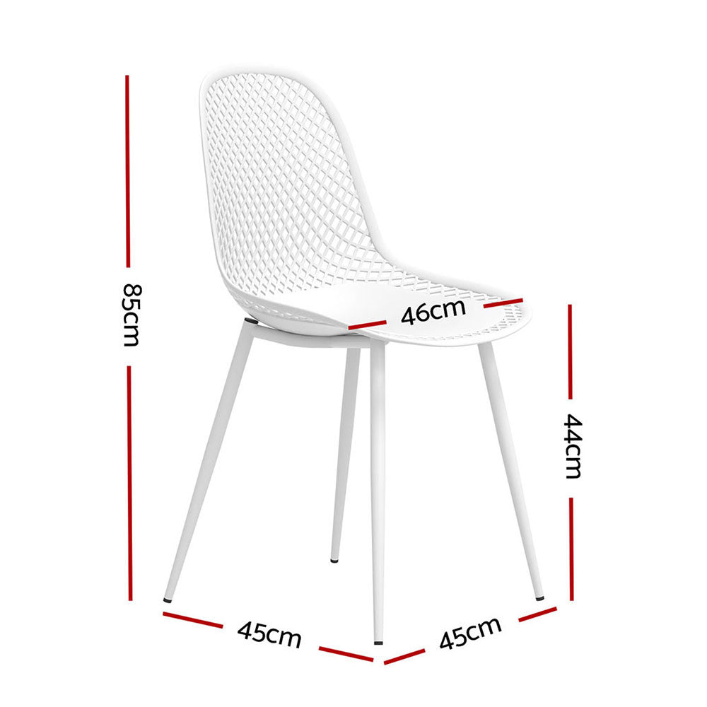 Outdoor Dining Chairs 4pc Pp with Lounge Chair Patio White