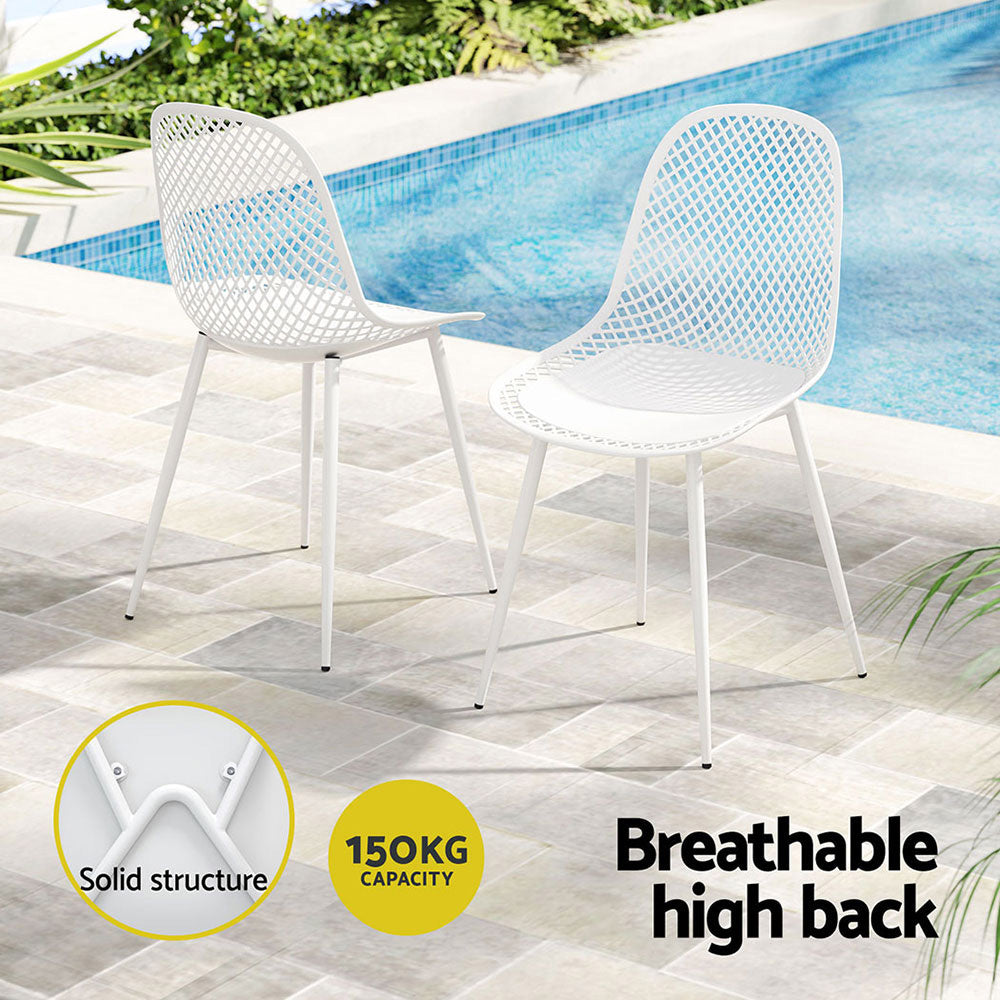 Outdoor Dining Chairs 4pc Pp Lounge Chair Patio White